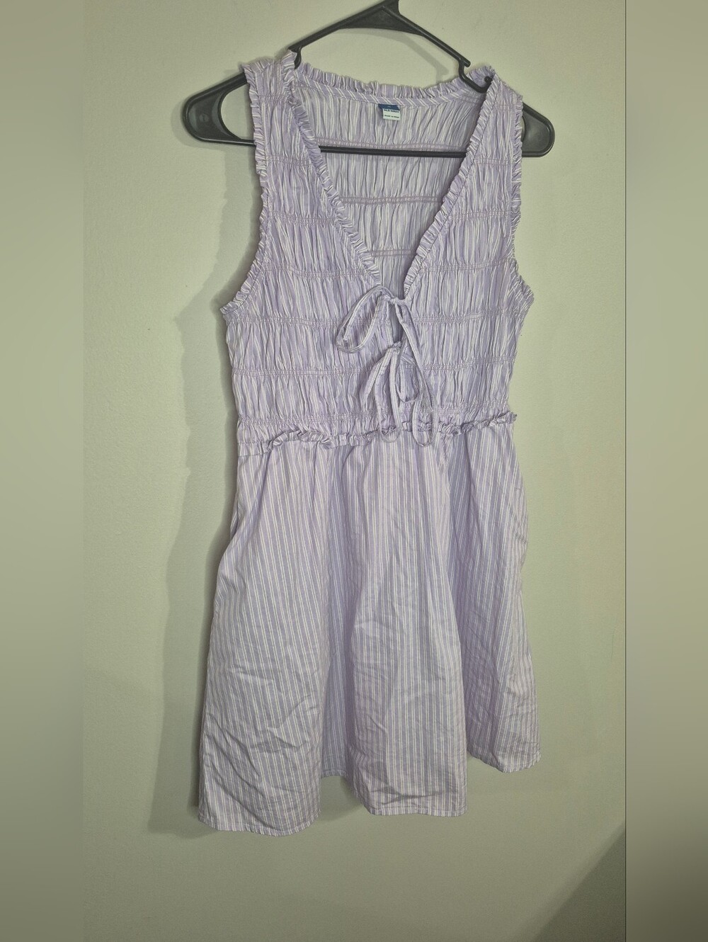 Old Navy Womens Lavender Striped Tie-Front Sundress